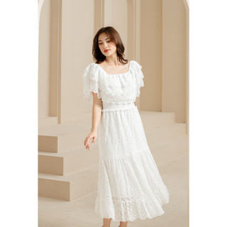 Đầm maxi ren lửng trễ vai mới nhất