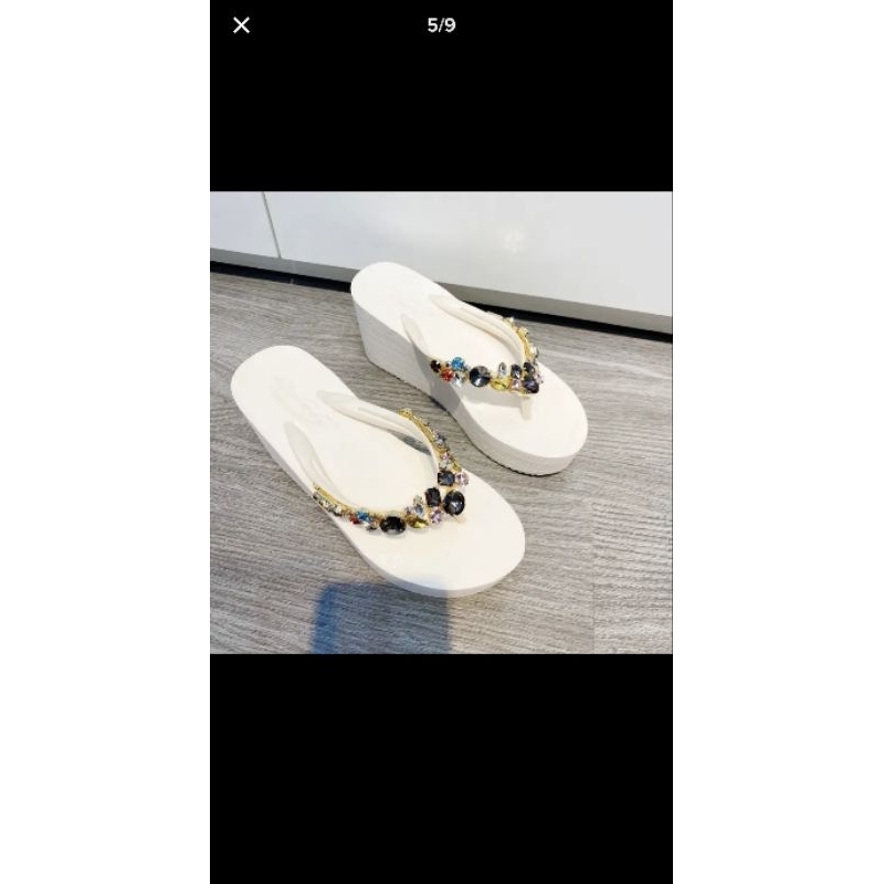 Dép kẹp nữ  5 phân đính đá cao cấp thời trang mẫu mới