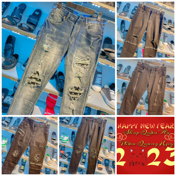 💥 Quần Jean Nam Vá Thỏ Cực Xịn - Quần Bò Nam Khoá Siêu Hot