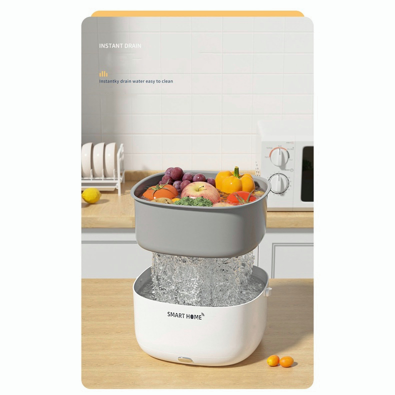 Máy rửa rau củ quả bằng sóng siêu âm dùng tại nhà