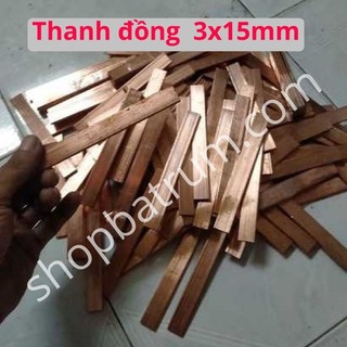 Thanh đồng đỏ 3mm x 15mm chế tay hàn cell pin