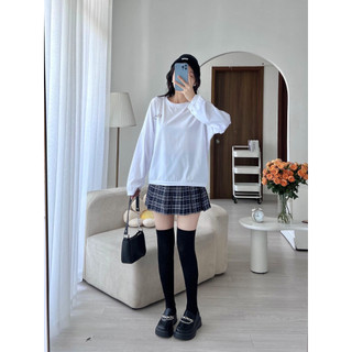 Áo thun nữ form rộng Guguno cotton cổ tròn in basic