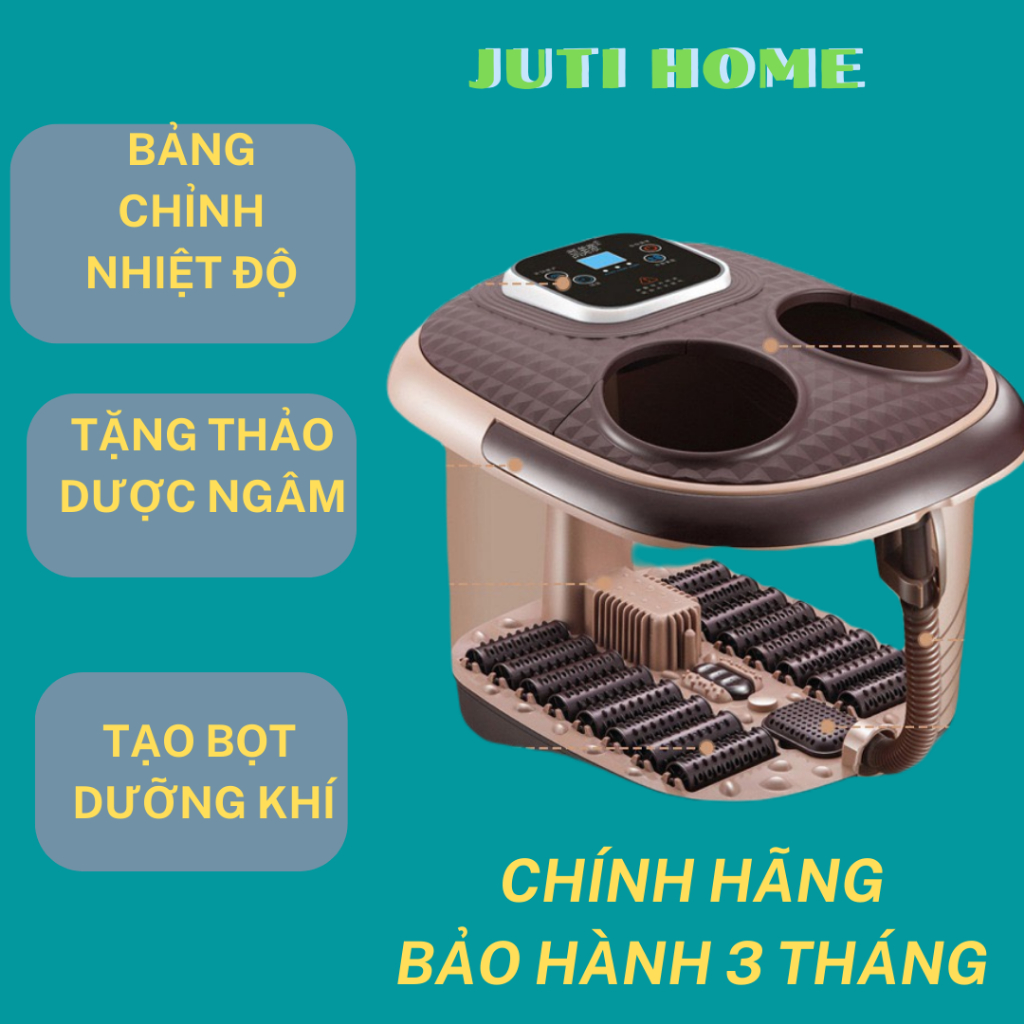 Bồn ngâm chân massage LCD Juti Home có hẹn giờ cân bằng nhiệt bảo hành 3 tháng