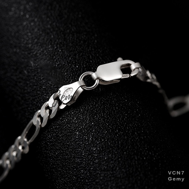Dây chuyên nam bạc vòng cổ mắt xích trơn đơn giản không mặt unisex nhiều size| GEMY SILVER VCN7