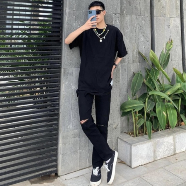 Quần jean Rách gối thời trang nam nữ hot trend 2023