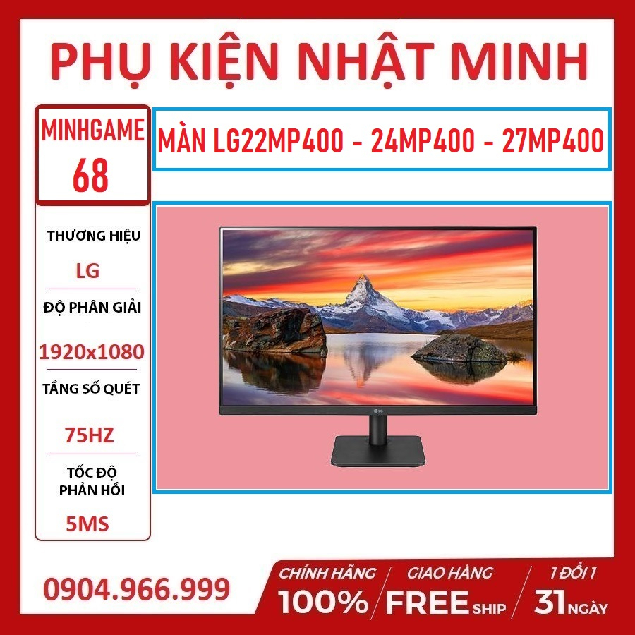 Màn hình máy tính LG24MP400-B -  LG27MP400-B Full viền tấm nền IPS Full HD 75Hz NEW chính hãng BH 2 năm