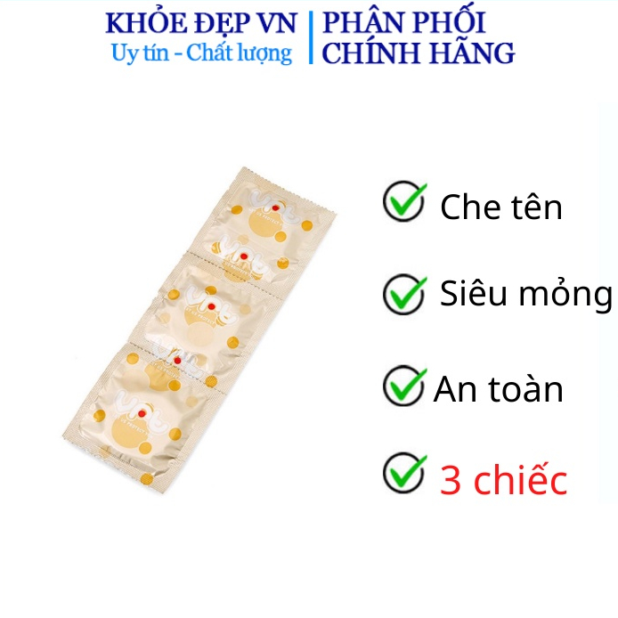 Bao cao su Tâm Thiện Chí Guardian mỏng trơn 3 cái dùng thử