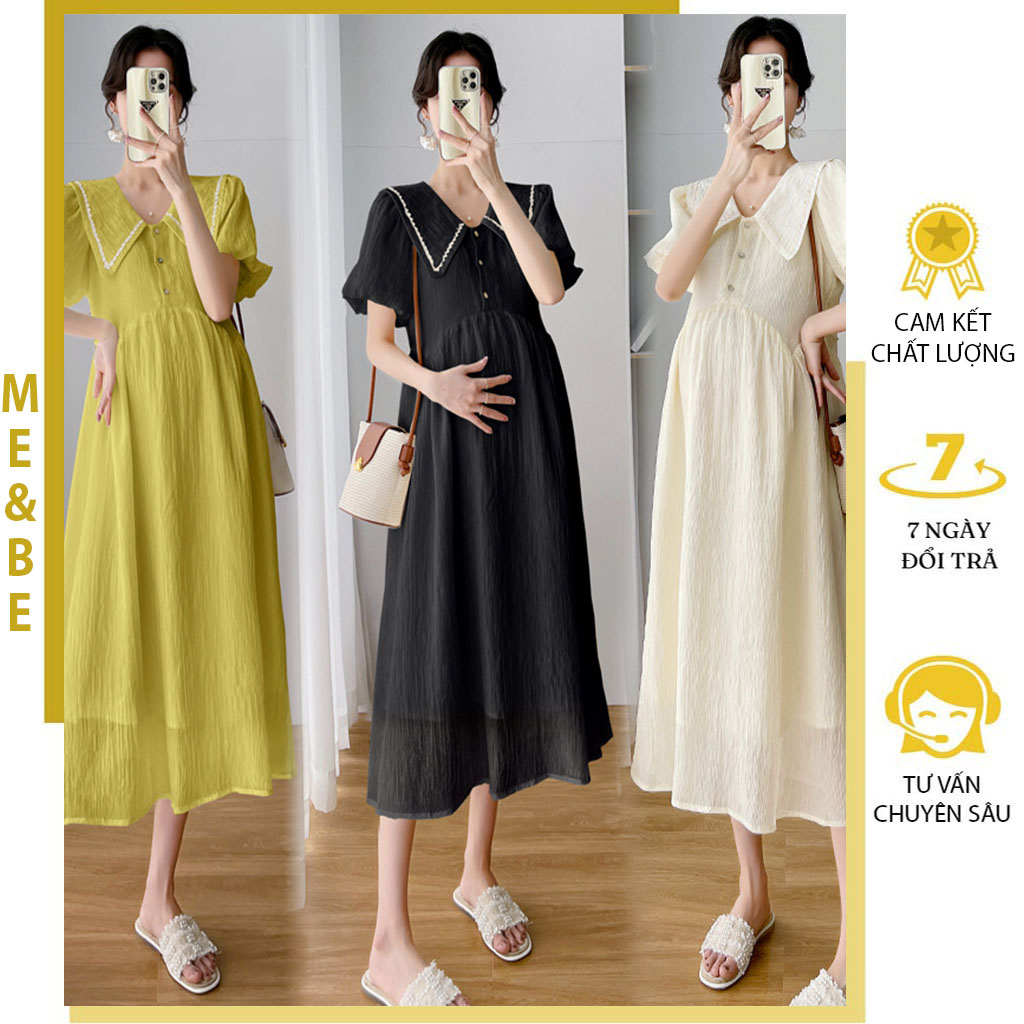 VÁY BẦU CÔNG SỞ KIỂU DÁNG TIỂU THƯ CỰC XINH - ĐẦM BẦU THỜI TRANG MÙA HÈ THIẾT KẾ PHONG CÁCH HÀN QUỐC