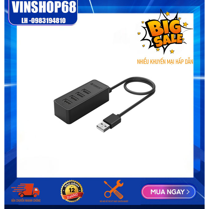 Bộ chia USB HUB 4 cổng USB 2.0 Orico W5P-U2