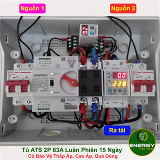 Tủ ats 2p-100a tự động chuyển đổi 2 nguồn điiện trong tháng không gián đoạn - thiết bị điện energy