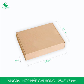 Mng06 - 28x21x7cm - combo 100 hộp nắp gài hông - thùng carton đóng hàng