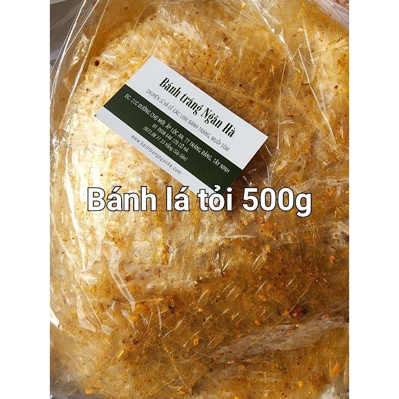 Bánh tráng tỏi lá shop Ngân Hà gói 500g siêu ngon