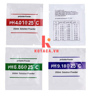 Combo 3 gói bột dung dịch hiệu chỉnh, hiệu chuẩn bút pH, máy đo pH nước nuôi cá