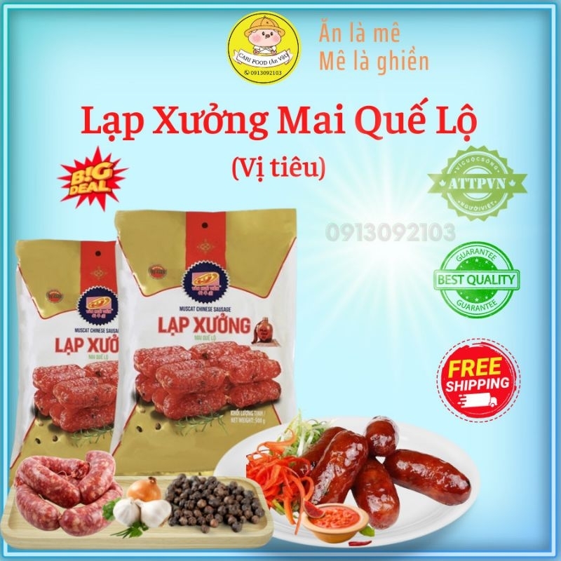 Lạp xưởng tiêu 4 sao Tân Huê Viên (bọc 500g)