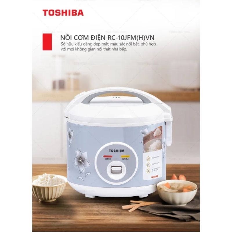 Nồi Cơm Toshiba RC-10JFM(H)VN (1L). Không kèm xửng hấp.