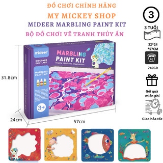 Mideer marbling paint kit - bộ đồ chơi vẽ màu nước Vẽ tranh thủy ấn đủ dụng cụ