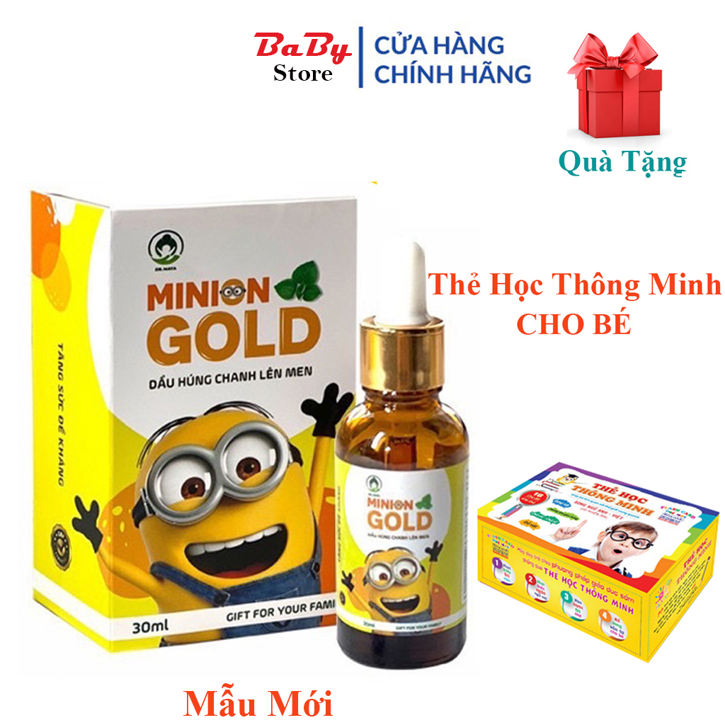 Dầu húng chanh Minion Gold+ mẫu mới bé hết ho, sổ mũi, tăng đề kháng