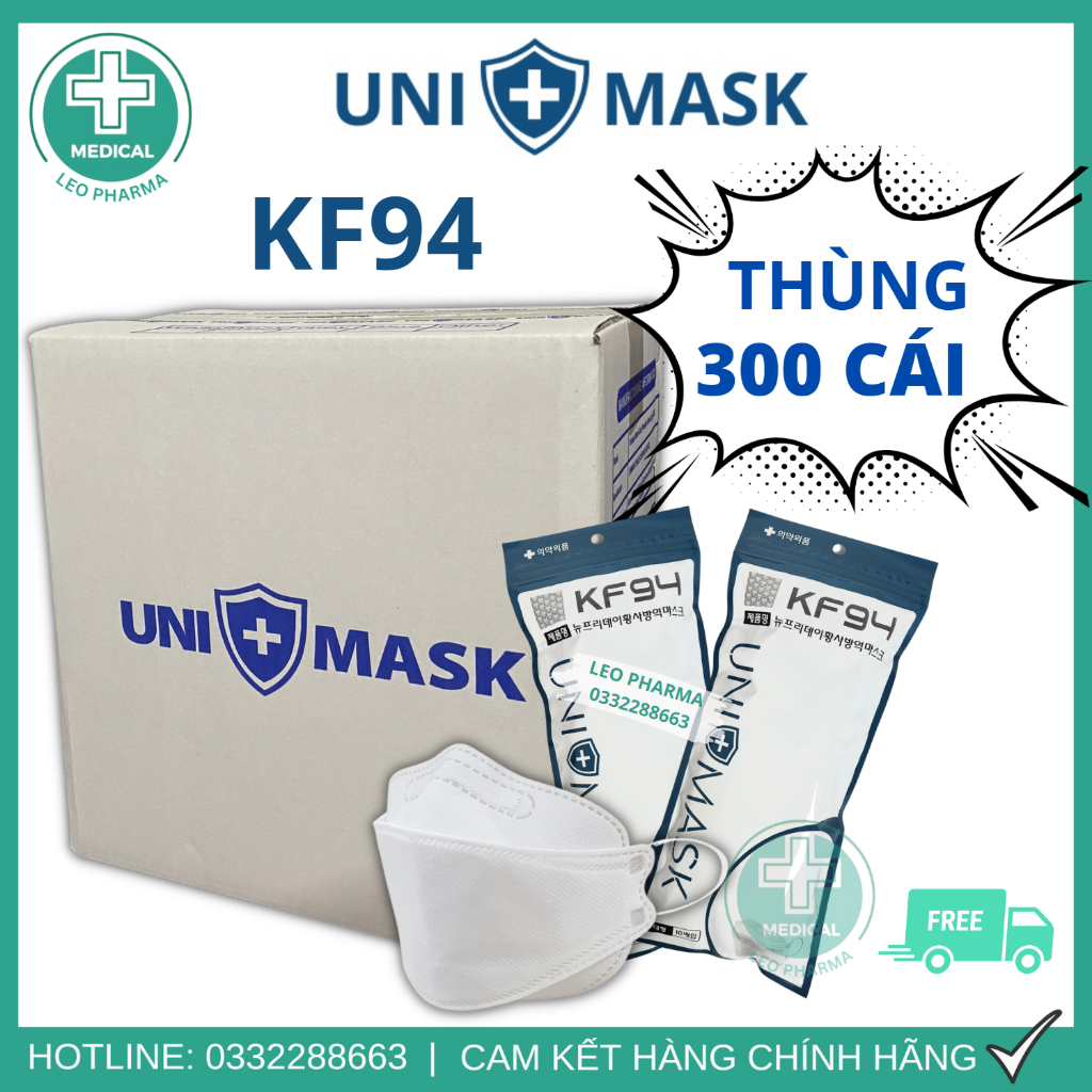 Khẩu Trang 4D KF94 UNI MASK 4 Lớp Chống Bụi Mịn Hàng Cao Cấp Chính Hãng