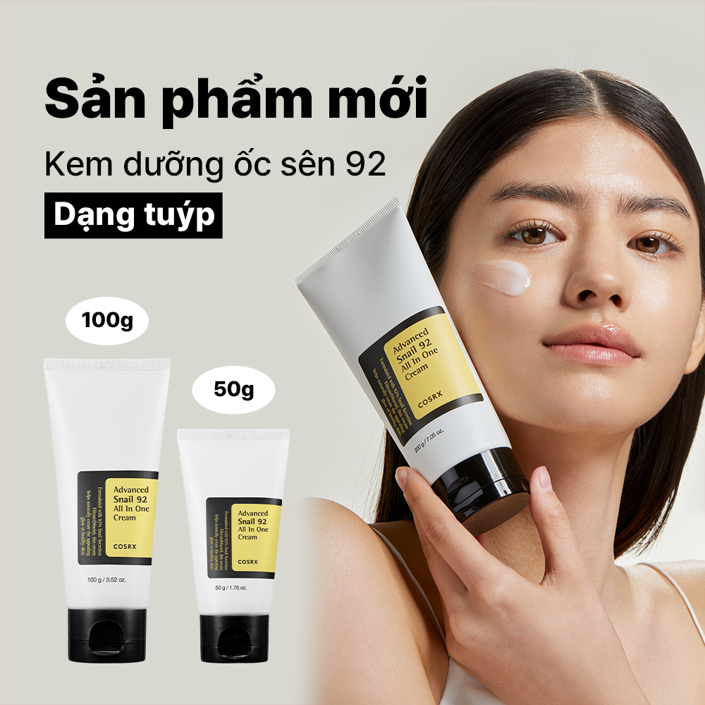 [COSRX OFFICIAL] Kem dưỡng ốc sên COSRX dạng tuýp 100g/50g với 92% dịch ốc sên