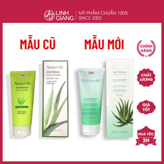 Sữa rửa mặt Natuer Be Lô Hội Aloe Moisture Foam Cleanser trắng da ngăn mụn dưỡng ẩm Linh Giang chính hãng