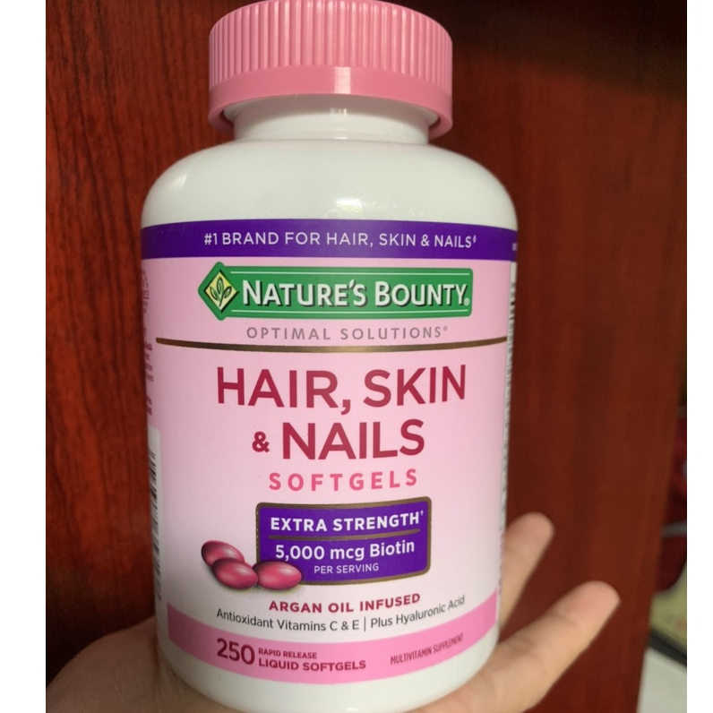Viên Uống Đẹp Da, Tóc, Móng 250 viên Nature's Bounty HAIR SKIN & NAILS