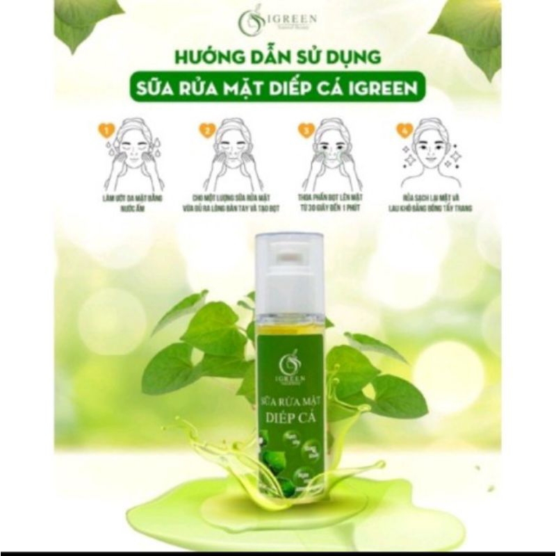 sữa rửa mặt diếp cá IGREEN hỗ trợ giảm mụn - dạng GEL _ sữa rửa mặt 😘