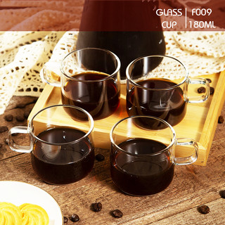 Bộ 4 / 6 tách cafe thủy tinh chịu nhiệt F009 180mL - Bộ ly thủy tinh chịu được nóng lạnh cho pha trà cafe Samahome Shop