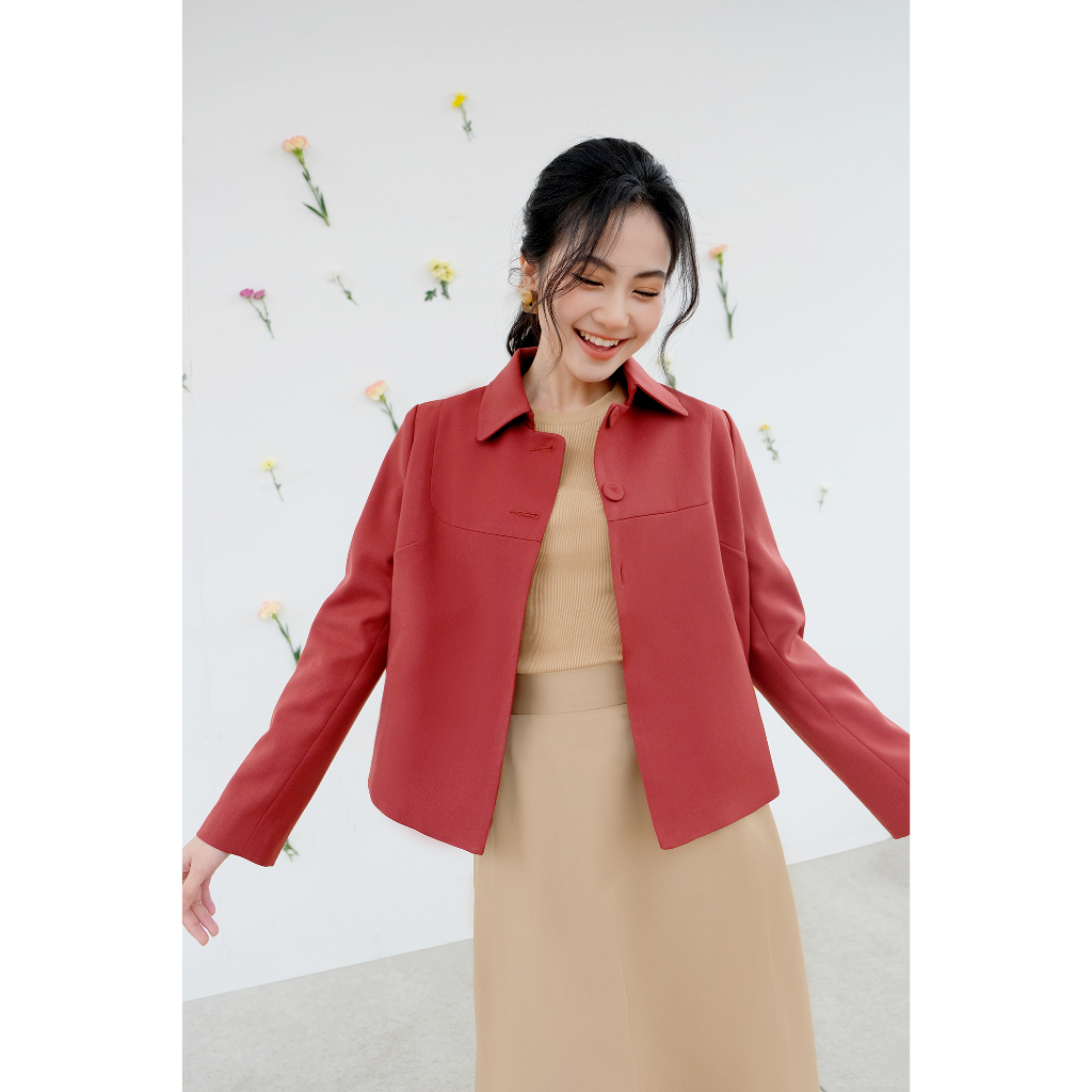 Áo khoác Jacket ngắn cổ đức 3 màu vài tuýt si 2LCO1018 ADORE DRESS