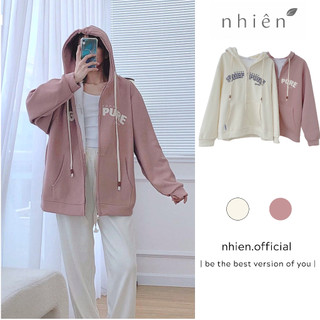 Áo khoác nữ - áo khoác nỉ thêu chữ nhiennhienvintage BK38