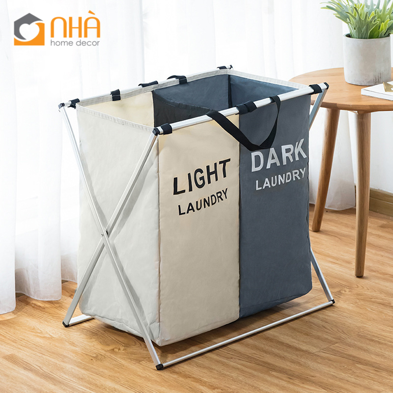 Sọt Để Đồ Vải Oxford Chống Thấm Chân Đế Gấp Kim Loại PA9541