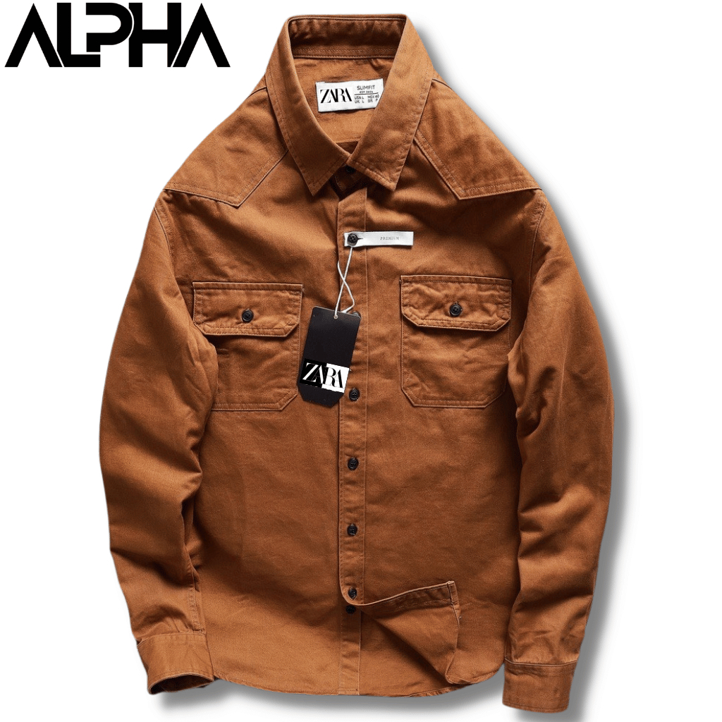 Áo sơ mi kaki nam dài tay form rộng GEN APLPHA cao cấp, sơ mi kaki 2 túi dày dặn chuẩn kaki