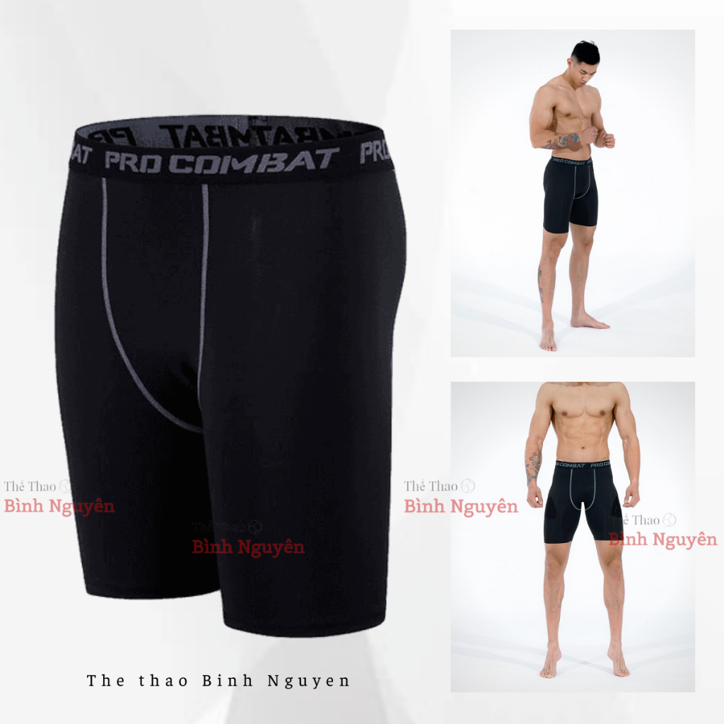 Quần đùi Pro Combat Quần combat 1/2 tập gym, chạy bộ, bóng đá, bóng rổ, chơi thể thao co giãn thấm hút mồ hôi