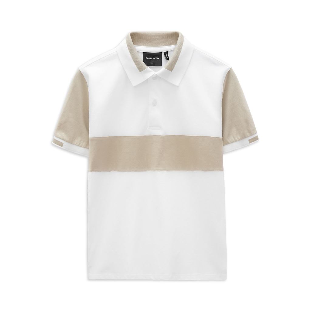 Áo Polo Beige Block Raglan 