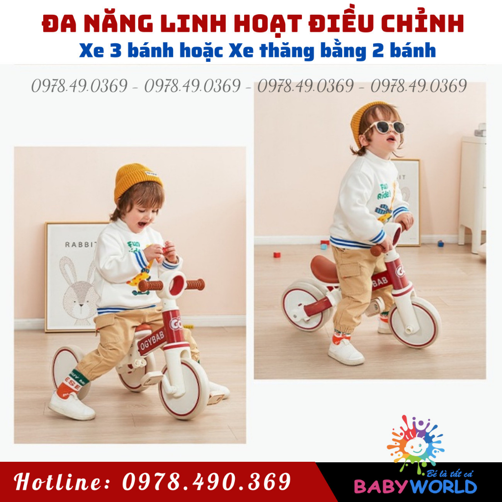 Xe đạp ba bánh xuất Nhật , xe đạp cho bé từ 1-6tuổi - Siêu dễ thương,xinh xắn,đáng yêu
