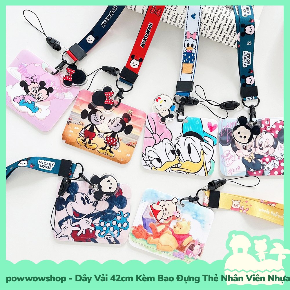 [Sẵn VN - Hỏa Tốc] NGANG Dây Đeo Thẻ 42cm Kèm Bao Đựng Thẻ Nhân Viên Nhựa PC Phong Cách Nhân Vật Hoạt Hình Disne.