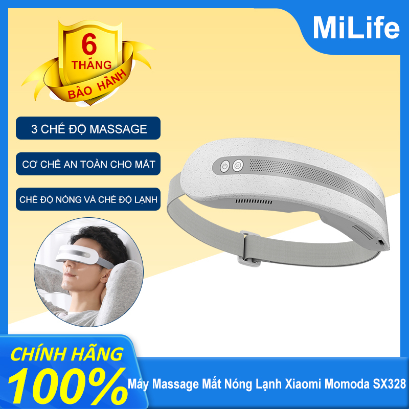 Máy massage mắt nóng lạnh Xiaomi Momoda SX328 rung tần số cao 4500 lần/phút có 3 chế độ massage Bluetooth thông minh