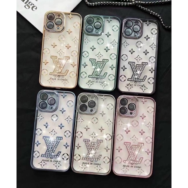 Ốp Silicon viềnng LV đính đá hột ip 14/ ip14 pro/ ip14 plus/ ip14 pro max