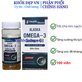 Viên dầu cá Alaska Omega 3 bổ não, sáng mắt, khỏe tim mạch - Hộp đen 100 viên - dầu cá sáng mắt