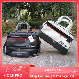 Túi đựng quần áo và giày golf bag da PU bóng chống nước đựng phụ kiện cá nhân tiện lợi TD006