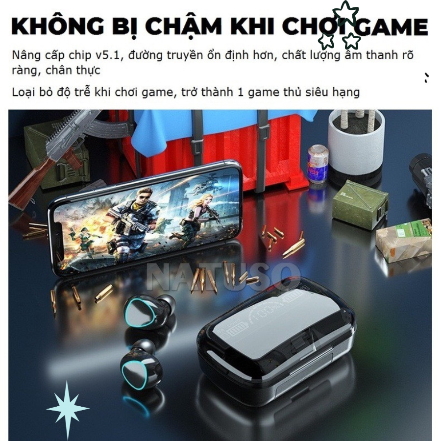 Tai Nghe Bluetooth M10 Pro Không Dây Phiên Bản Nâng Cấp Pin Trâu, Có Chạm Cảm Ứng - M.10 yotus_shop