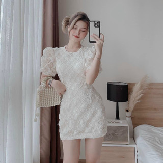 Đầm phồng tay trẻ trung, thích hợp khi đi chơi, dự tiệc.