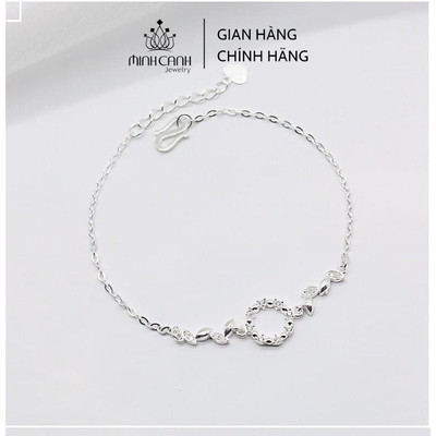 Lắc Tay Bạc Vòng Tròn Mix Lá Minh Canh Jewelry