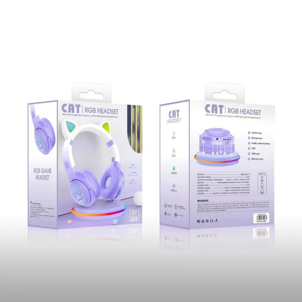 TAI NGHE MÈO XY-226 BLUETOOTH CATEAR ĐÈN LED  hàng chính hãng