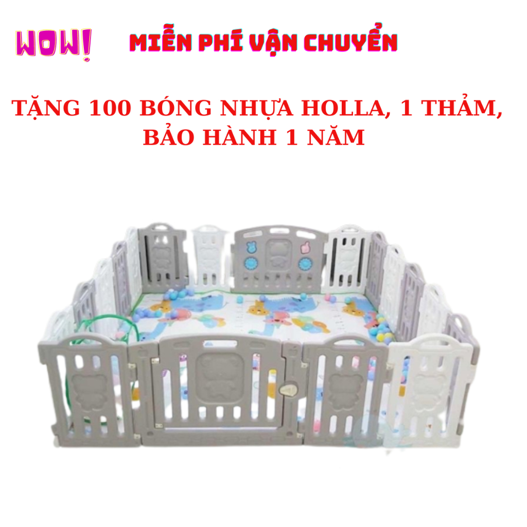 Bộ quây cũi nhựa nguyên sinh TẶNG THẢM + 100 BÓNG