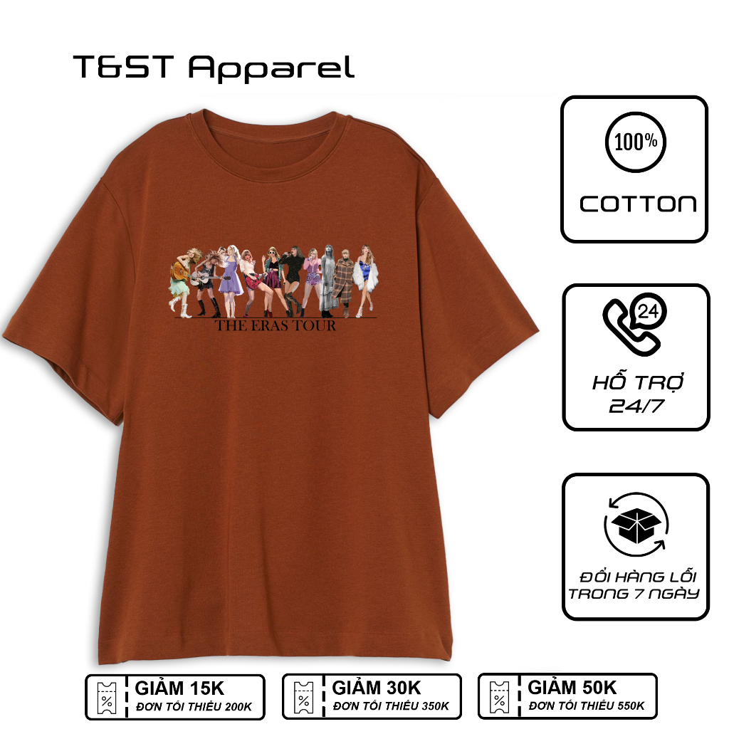 Áo thun Oversized Unisex Nam Nữ Cotton cao cấp ca sĩ thần tượng Taylor Shirt TS merch