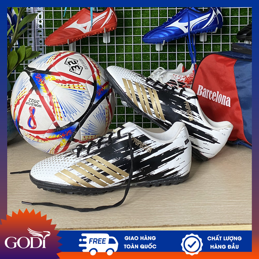 Giày đá bóng nam giá rẻ màu trắng, đã khâu Full đế_Giày đá banh size 36 37 38 39 đến size 44 chất lượng cao - Godi Sport
