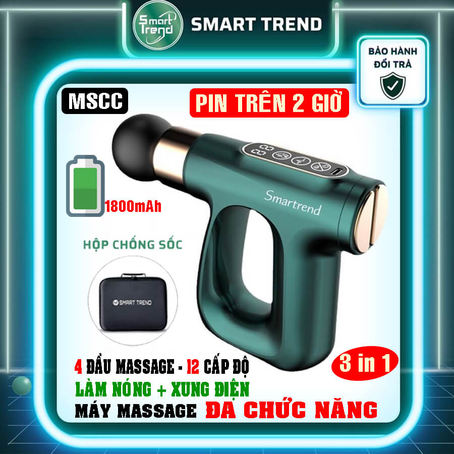 Máy massage cầm tay Smart Trend MSCC | Dòng máy Mát Xa Cầm Tay Đa Chức Năng 3 trong 1 "Massage + Xung Điện + Làm Nóng"