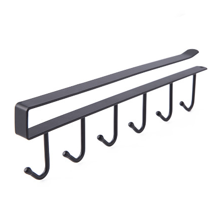 Thanh 6 móc treo nhà bếp, móc treo đồ gắn tủ tiết kiệm không gian- THANH 6 MÓC INOX NẸP