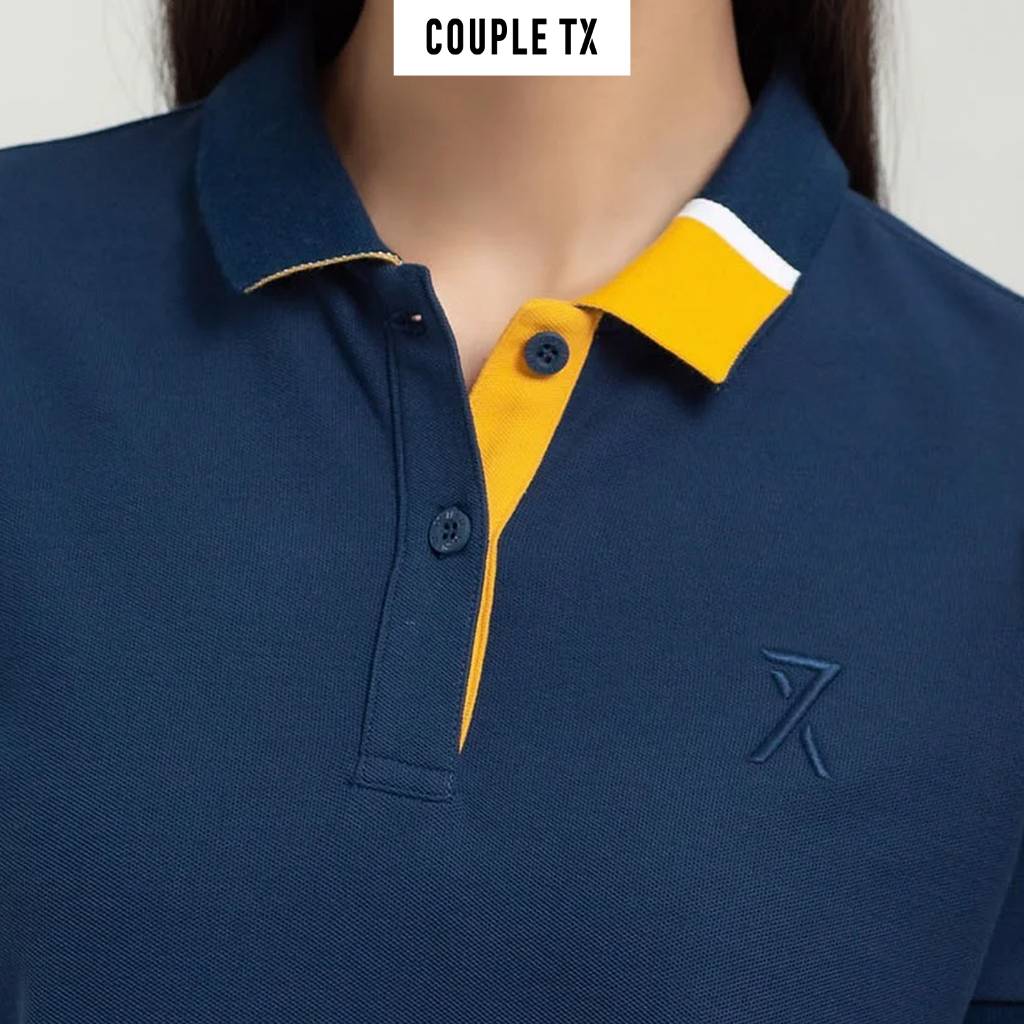 Áo Polo Nữ Couple TX Pique Regular Fit Phối Trụ Bo Kiểu WPO 2023