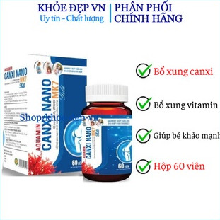 Viên uống Canxi Nano MK7 phát triển chiều cao, chắc khỏe xương - Hộp 60 viên